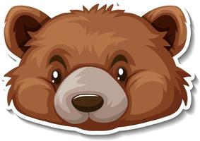 Head of Bear animal cartoon sticker vector