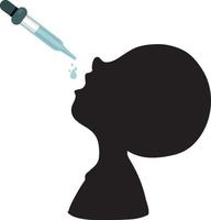 Silhouette of a kid receiving polio vaccine vector