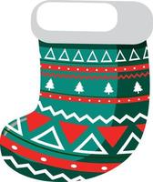 Christmas stocking in cartoon style vector