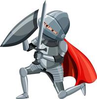 Medieval knight in armor costume isolated vector