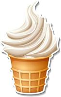Vanilla ice cream cone vector