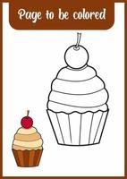 coloring book for kid. coloring sweet cake. vector