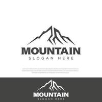 lugar de diseño de logotipo de montaña de línea simple, símbolo, ilustración de icono vector