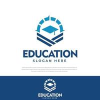 Educational Logo Design Toga Hat School graduate Education university vector illustration,symbol,icon