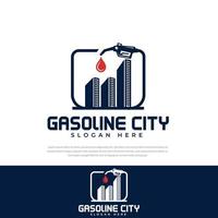 Gas station logo design in the city.Logo templates,symbols,icons vector