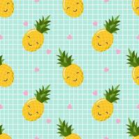 Pineapple fruit seamless pattern background,Vector illustration for textile print, wallpaper, fashion design vector