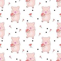 cute pig seamless pattern Creative for texture for fabric, wrapping, textile, wallpaper, apparel. Vector illustration background.