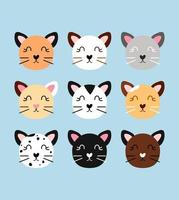 Cute cats collection vector
