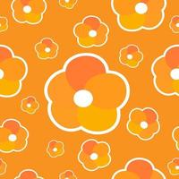 Seamless vector pattern floral background orange flowers beautiful simple illustration