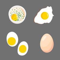 Cooked eggs set vector