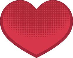 Gradient red heart with red polka dots vector
