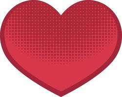 Gradient red heart with red polka dots vector