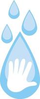 Water drop with hand symbol vector