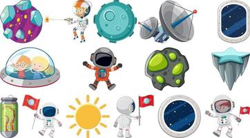 Set of isolated fantasy space objects vector