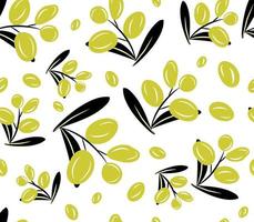 rama de olivo, hojas verdes, vector, patrón, seamless, ilustración vector