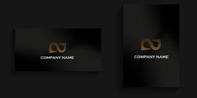 abstract logo shaped inverted number eight with elegant gold color vector