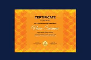 Modern certificate of achievement with golden color Premium template vector