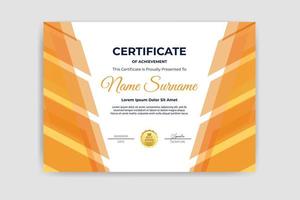 Abstract professional orange certificate template vector