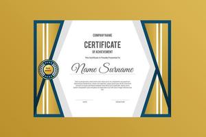 Abstract geometric certificate template in white background vector