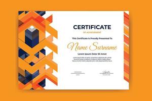Honorable Certificate template with colorful abstract shapes vector