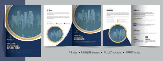 Creative Corporate Modern Business Bifold Brochure Template Design. vector