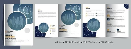 Creative Corporate Modern Business Bifold Brochure Template Design. vector