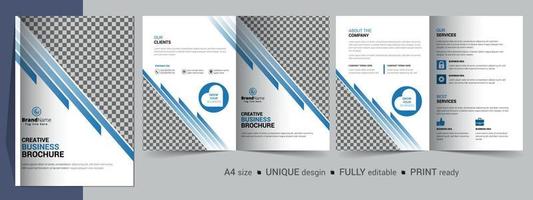 Creative Corporate Modern Business Bifold Brochure Template Design. vector