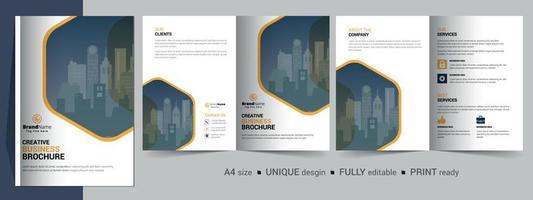 Creative Corporate Modern Business Bifold Brochure Template Design.
