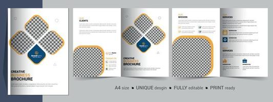 Creative Corporate Modern Business Bifold Brochure Template Design. vector