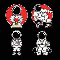 Astronaut cute skate sticker collection