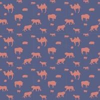 Silhouette of Wild and Domestic Animals. Seamless Pattern. Vecto vector