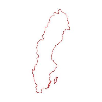 Sweden map on white background