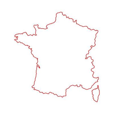 France map on white background