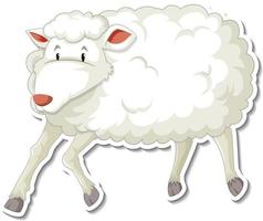 una pegatina de dibujos animados de animales de granja de ovejas vector