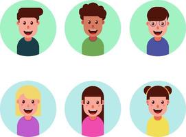 Flat children Character set vector