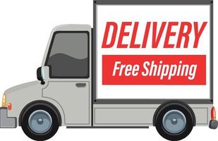 Delivery truck with free shipping banner vector