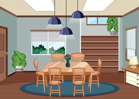 Interior of dining room with decorations vector