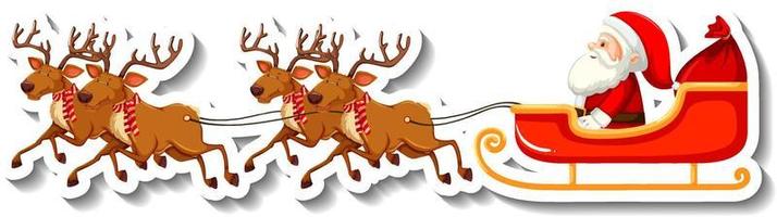 Santa Claus on sleigh with reindeer vector