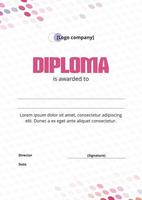 Geometric diploma template with patterns of multicolored ovals. Diploma of the winner of sports, scientific and educational competitions. vector