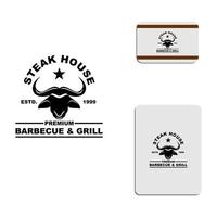 Classic steak house logo vector