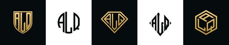 Initial letters ALQ logo designs Bundle vector