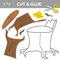 Cut and glue - Simple game for kids. Stump. Easy puzzle game for kids. vector