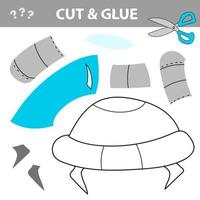 Cut and glue - Simple game for kids. Simple kid application with UFO vector