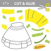 Cut and glue - Simple game for kids. Education game for children, Yellow Skirt vector