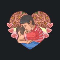 Couple Hugging and Loving on Valentine's Day vector