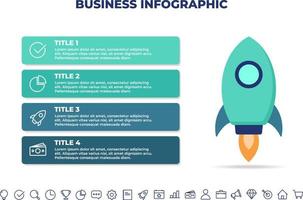 plantilla de diseño de infografía de inicio plantilla de infografía empresarial para presentaciones, banner, diseño de flujo de trabajo, diagrama de proceso, diagrama de flujo y cómo funciona vector