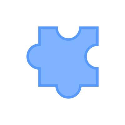 Jigsaw puzzle icon. Jigsaw puzzle piece vector or clipart.