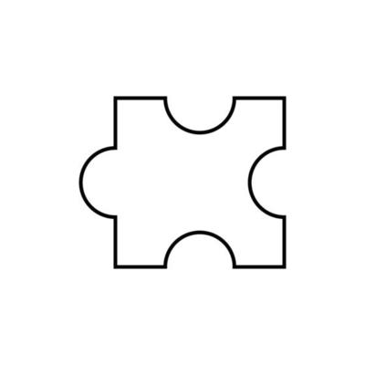 Jigsaw puzzle icon. Jigsaw puzzle piece vector or clipart.