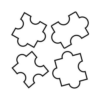 Jigsaw puzzle icon set. Jigsaw puzzle pieces vector or clipart.