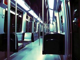 Empty subway train photo